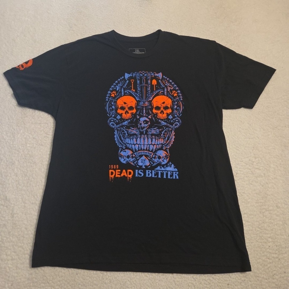 Zero Foxtrot T Shirt Mens 2XL 1989 Dead‎ Is Better Skulls